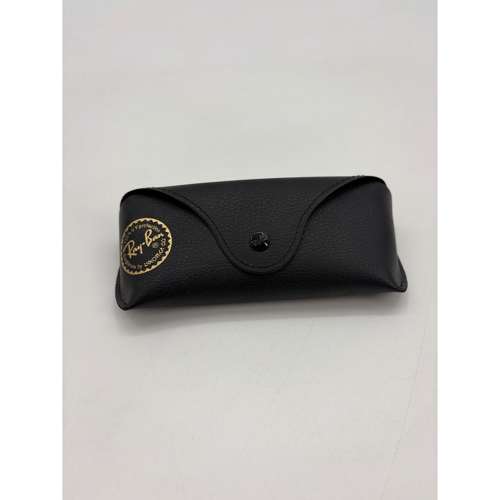 Ray-Ban Black Pebbled Leather Sunglasses Case with Microfiber Cleaning Cloth
